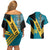 Custom Bahamas Football Couples Matching Off Shoulder Short Dress and Hawaiian Shirt Go Bahamian Slayersz