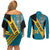 Custom Bahamas Football Couples Matching Off Shoulder Short Dress and Long Sleeve Button Shirt Go Bahamian Slayersz