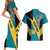 Custom Bahamas Football Couples Matching Short Sleeve Bodycon Dress and Hawaiian Shirt Go Bahamian Slayersz