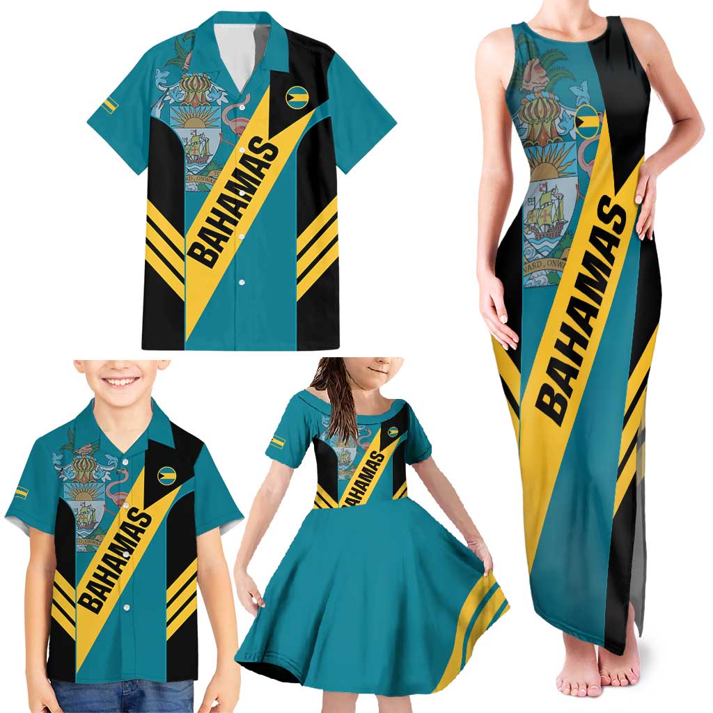 Custom Bahamas Football Family Matching Tank Maxi Dress and Hawaiian Shirt Go Bahamian Slayersz - Wonder Print Shop