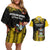 Custom Antigua and Barbuda Football Couples Matching Off Shoulder Short Dress and Hawaiian Shirt Go Benna Boys