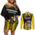 Custom Antigua and Barbuda Football Couples Matching Off Shoulder Short Dress and Long Sleeve Button Shirt Go Benna Boys