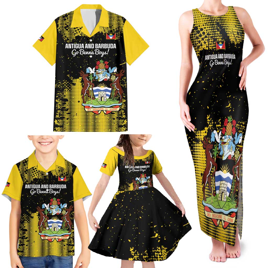 Custom Antigua and Barbuda Football Family Matching Tank Maxi Dress and Hawaiian Shirt Go Benna Boys - Wonder Print Shop