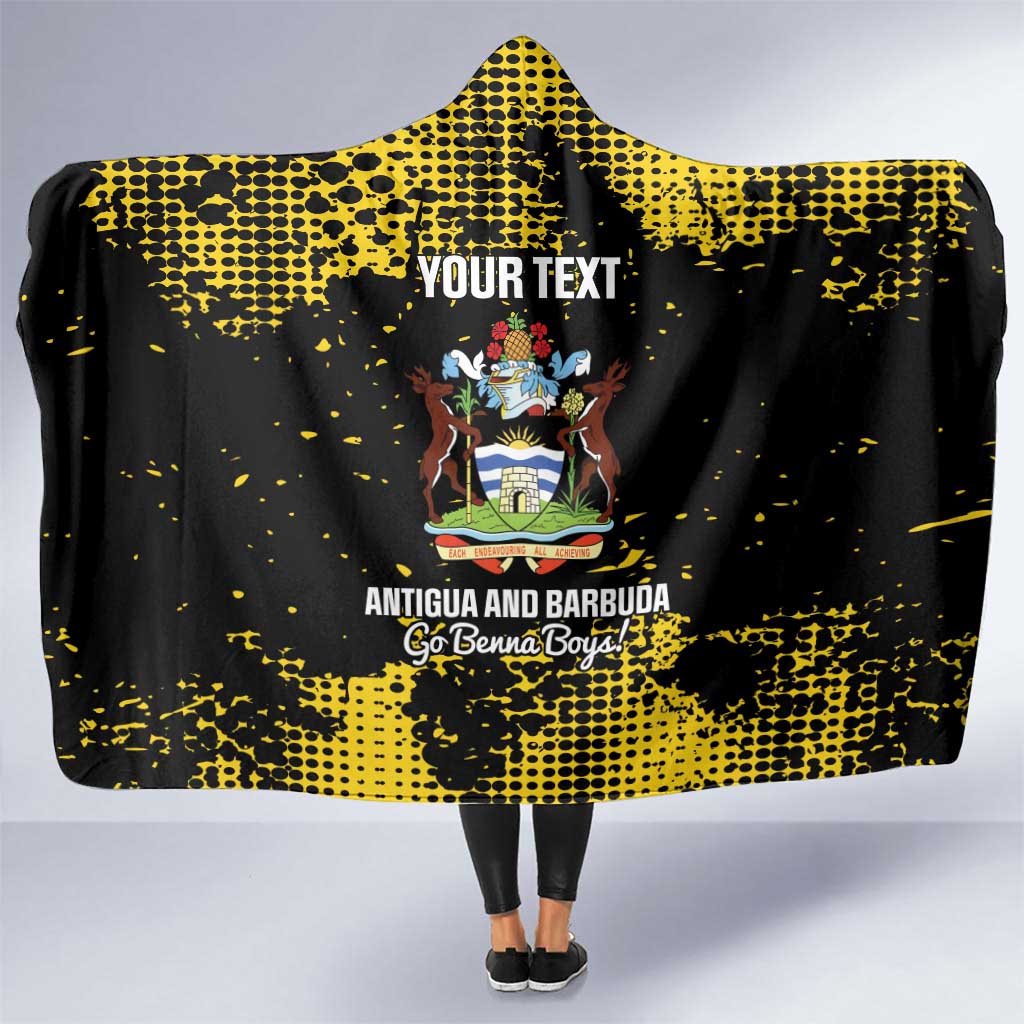 Custom Antigua and Barbuda Football Hooded Blanket Go Benna Boys