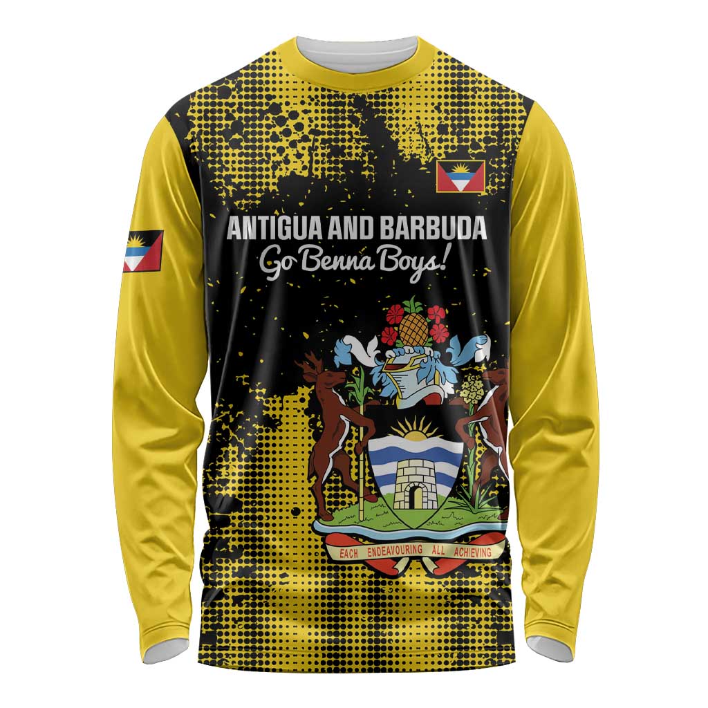 Custom Antigua and Barbuda Football Long Sleeve Shirt Go Benna Boys - Wonder Print Shop