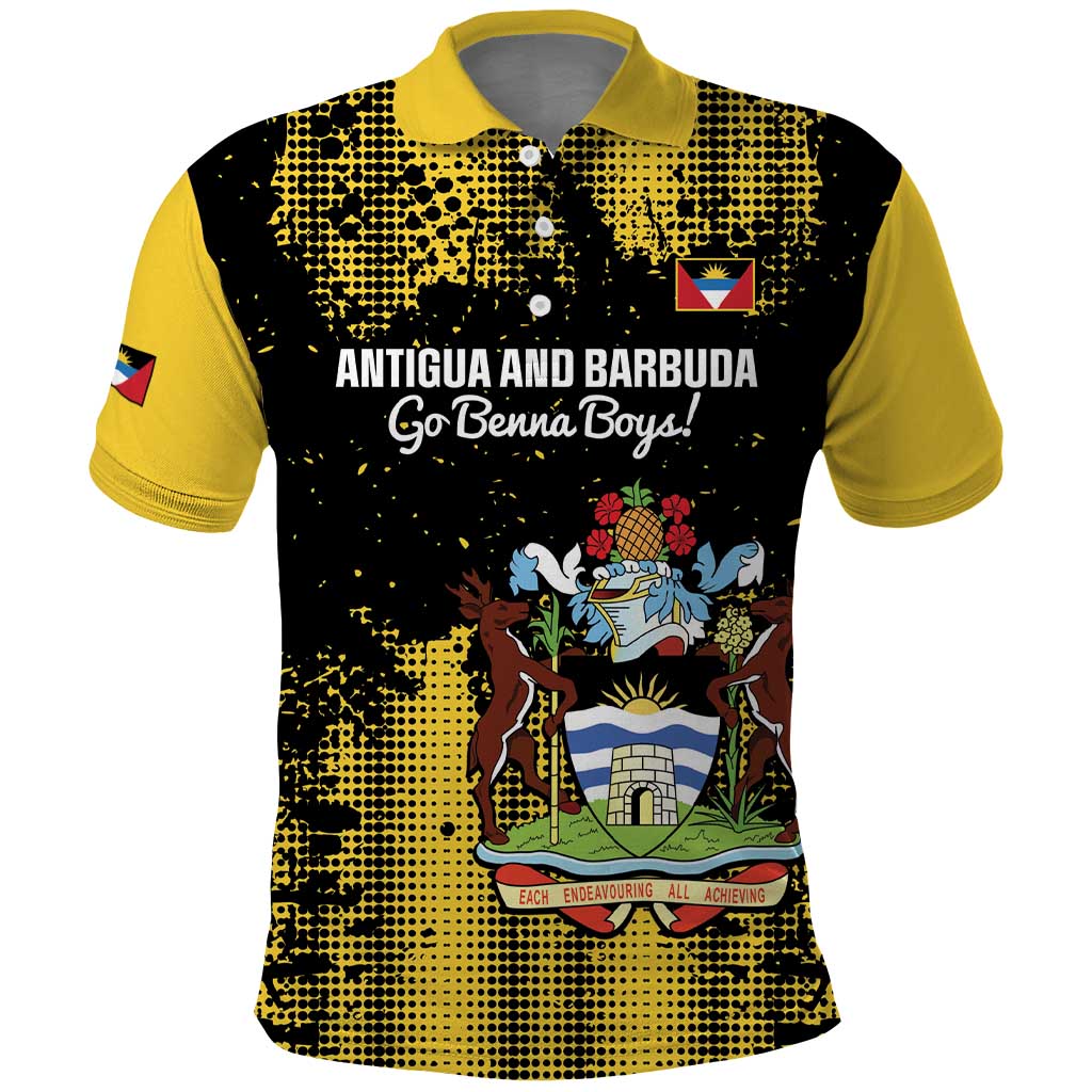 Custom Antigua and Barbuda Football Polo Shirt Go Benna Boys - Wonder Print Shop