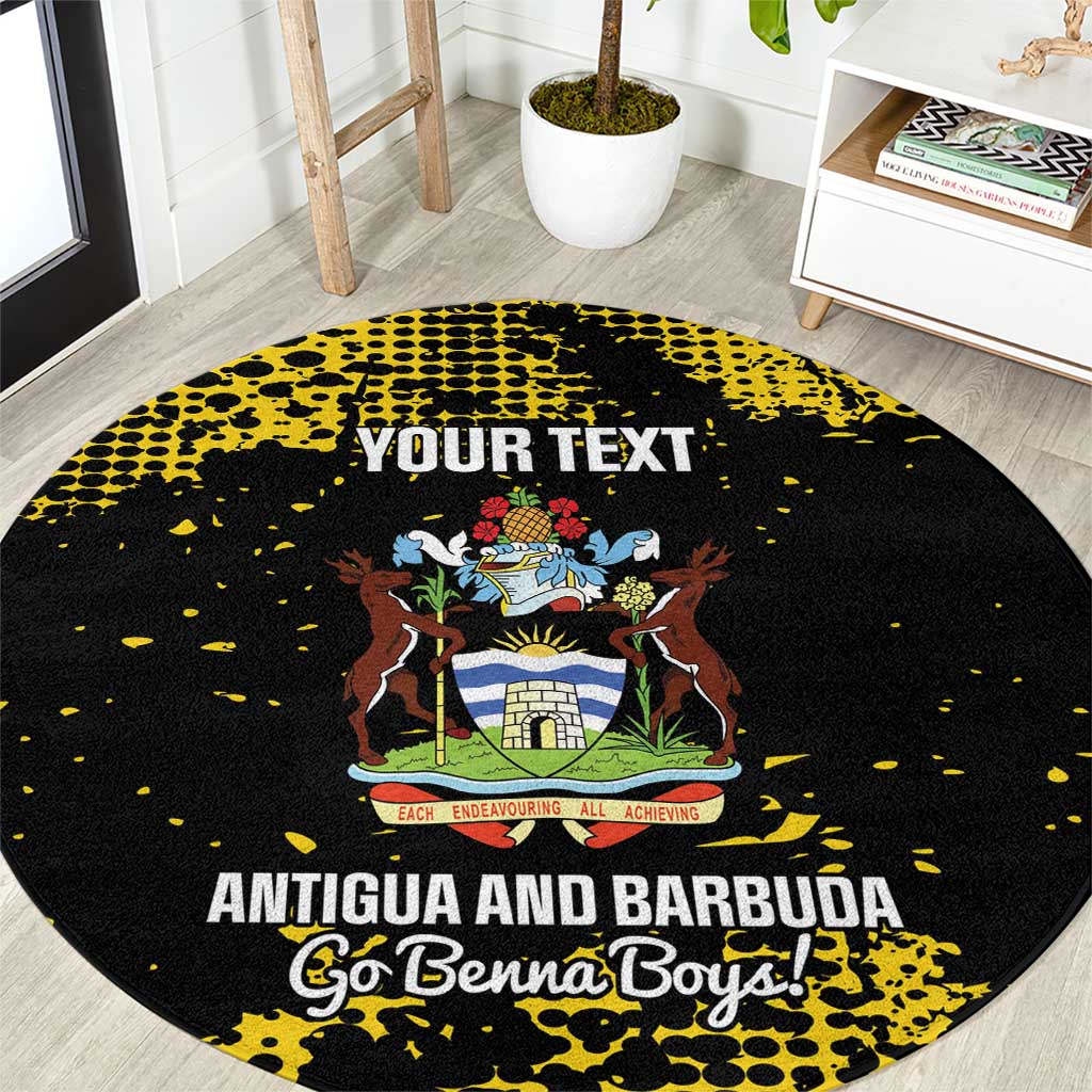 Custom Antigua and Barbuda Football Round Carpet Go Benna Boys - Wonder Print Shop