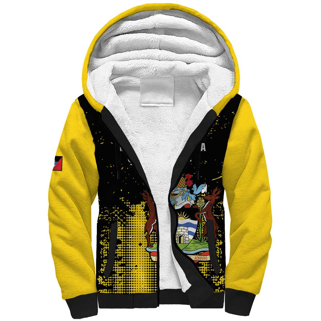 Custom Antigua and Barbuda Football Sherpa Hoodie Go Benna Boys - Wonder Print Shop