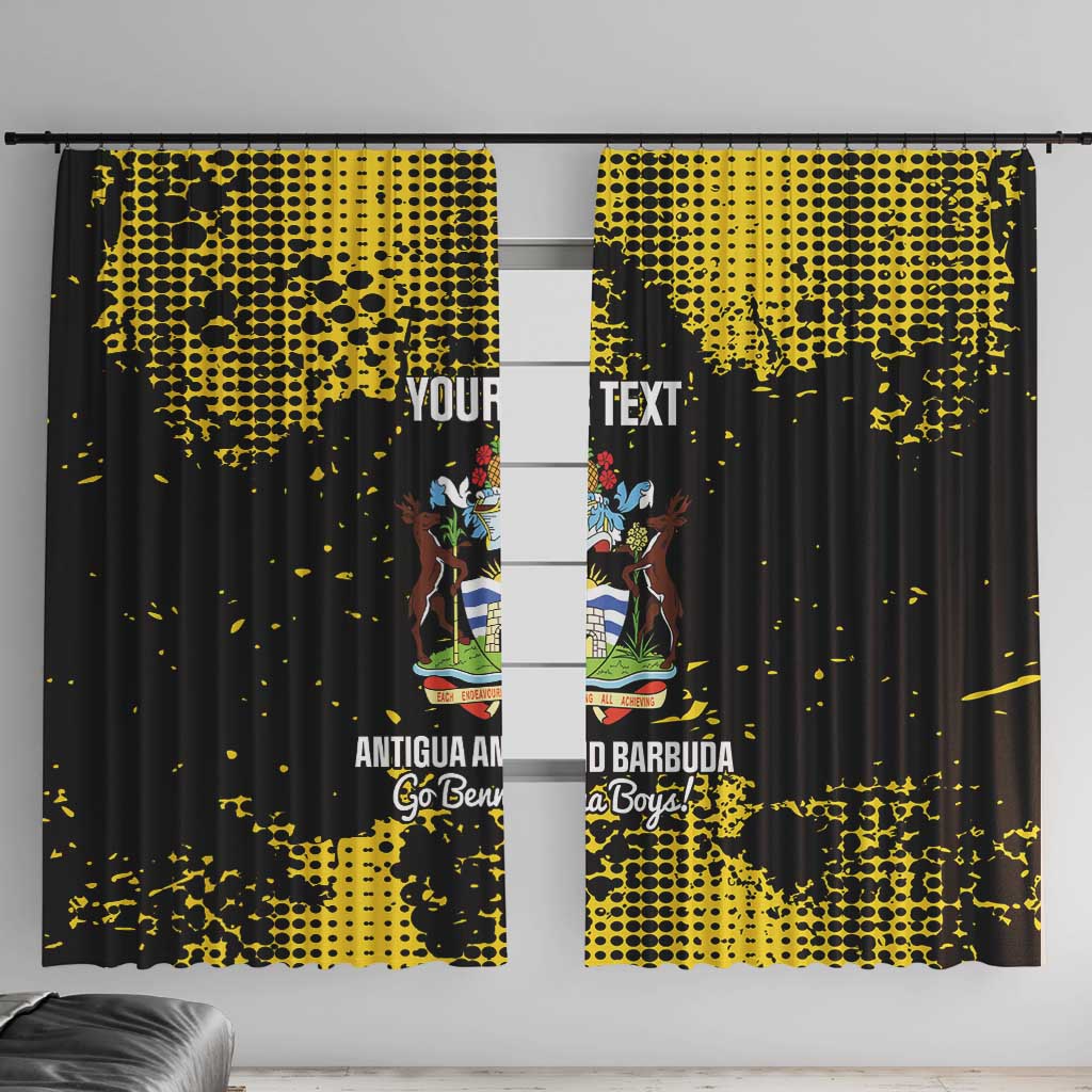 Custom Antigua and Barbuda Football Window Curtain Go Benna Boys - Wonder Print Shop