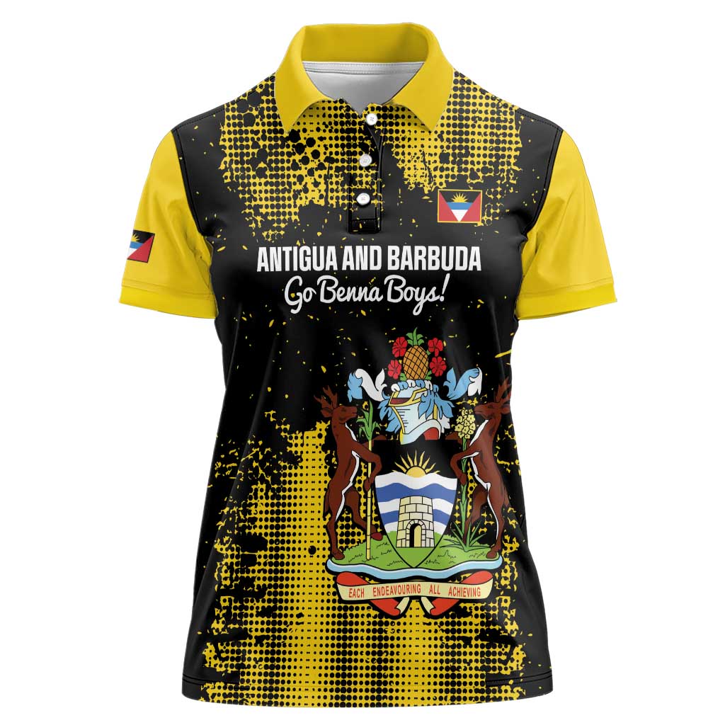 Custom Antigua and Barbuda Football Women Polo Shirt Go Benna Boys - Wonder Print Shop