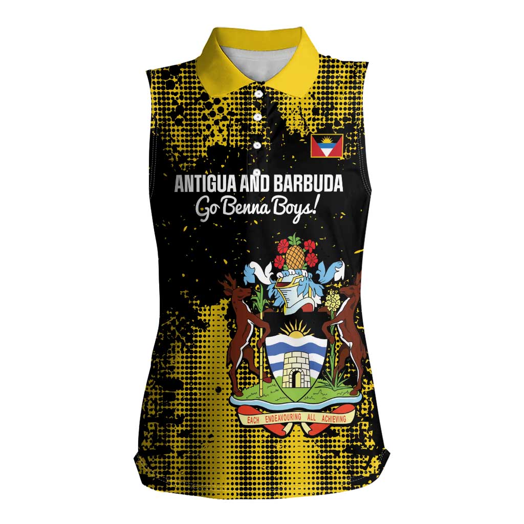 Custom Antigua and Barbuda Football Women Sleeveless Polo Shirt Go Benna Boys - Wonder Print Shop