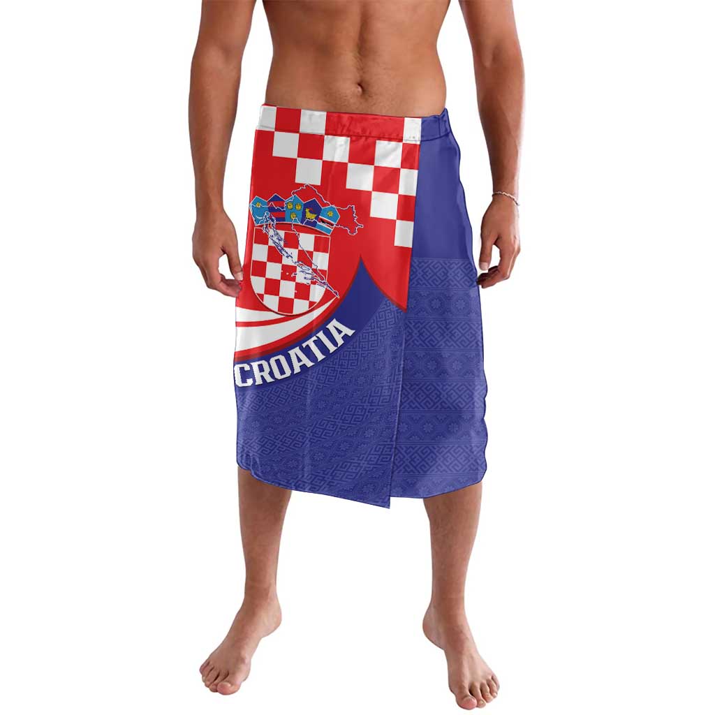 Croatia National Day Lavalava Hrvatska Checkerboard With Slavic Pattern