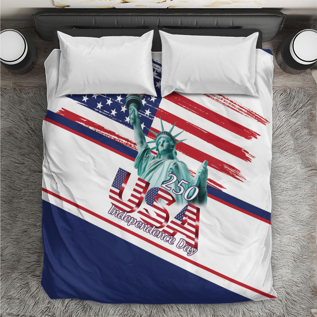 4th Of July United States Bedding Set USA 250 Years Anniversary Statue Of Liberty