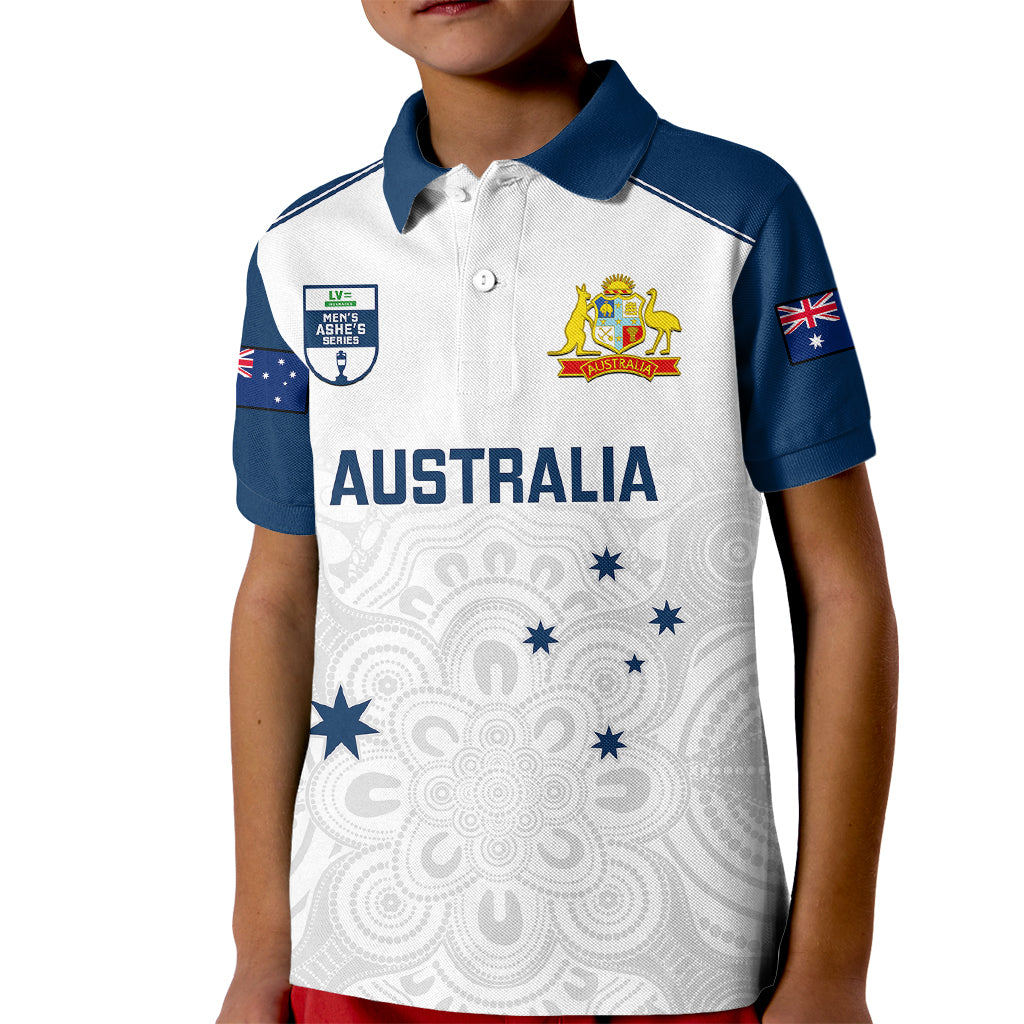 Australia Cricket Kid Polo Shirt 2023 Ashes Go Aussie Indigenous Art - Wonder Print Shop