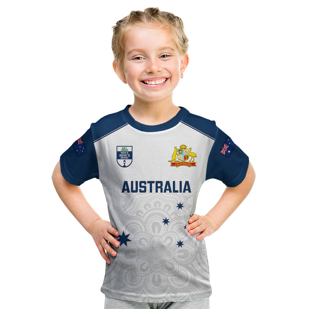 Australia Cricket Kid T Shirt 2023 Ashes Go Aussie Indigenous Art - Wonder Print Shop