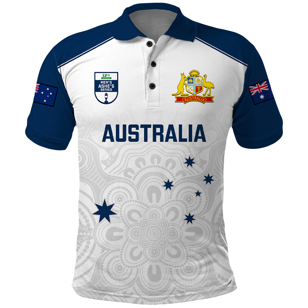 Personalised Australia Cricket Polo Shirt 2023 Ashes Go Aussie Indigenous Art - Wonder Print Shop