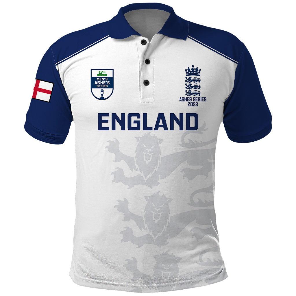 Personalised England Cricket Polo Shirt 2023 Ashes Sporty Version