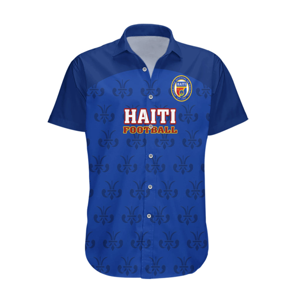 Custom Haiti Football Hawaiian Shirt Les Grenadieres 2023 World Cup Blue Version - Wonder Print Shop