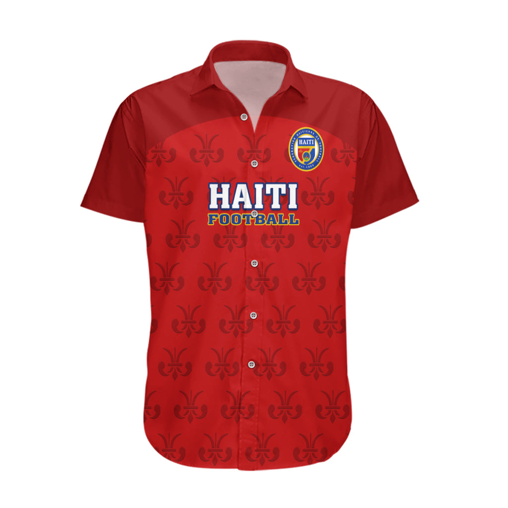 Custom Haiti Football Hawaiian Shirt Les Grenadieres 2023 World Cup Red Version - Wonder Print Shop