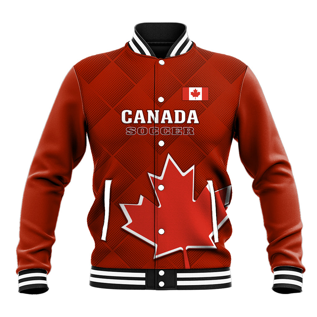 Canada Soccer Baseball Jacket Go Canucks Maple Leaf 2023 World Cup - Wonder Print Shop