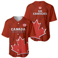 Red soccer baseball jersey set: front Canada Soccer print, back Go Canucks