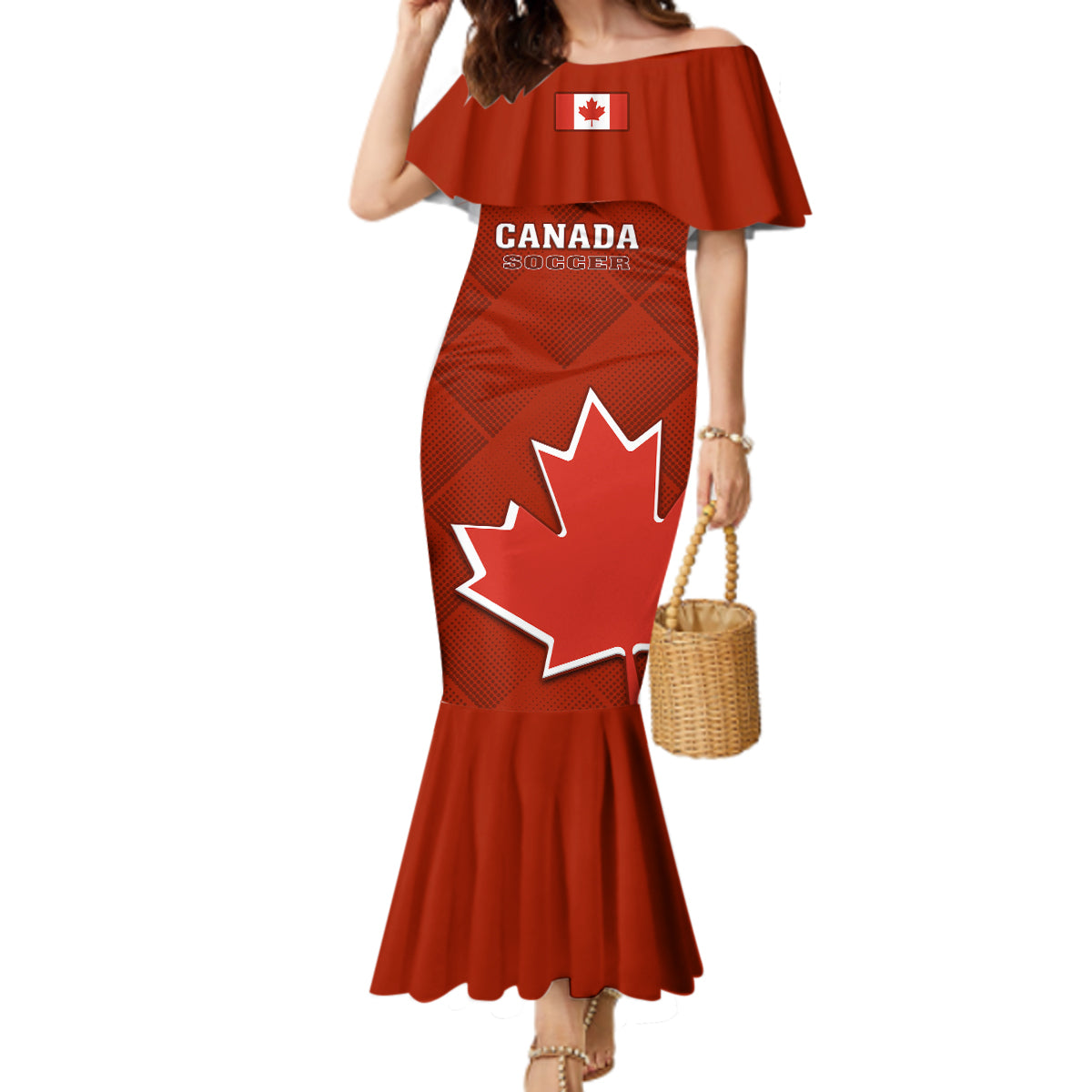 Canada Soccer Mermaid Dress Go Canucks Maple Leaf 2023 World Cup - Wonder Print Shop