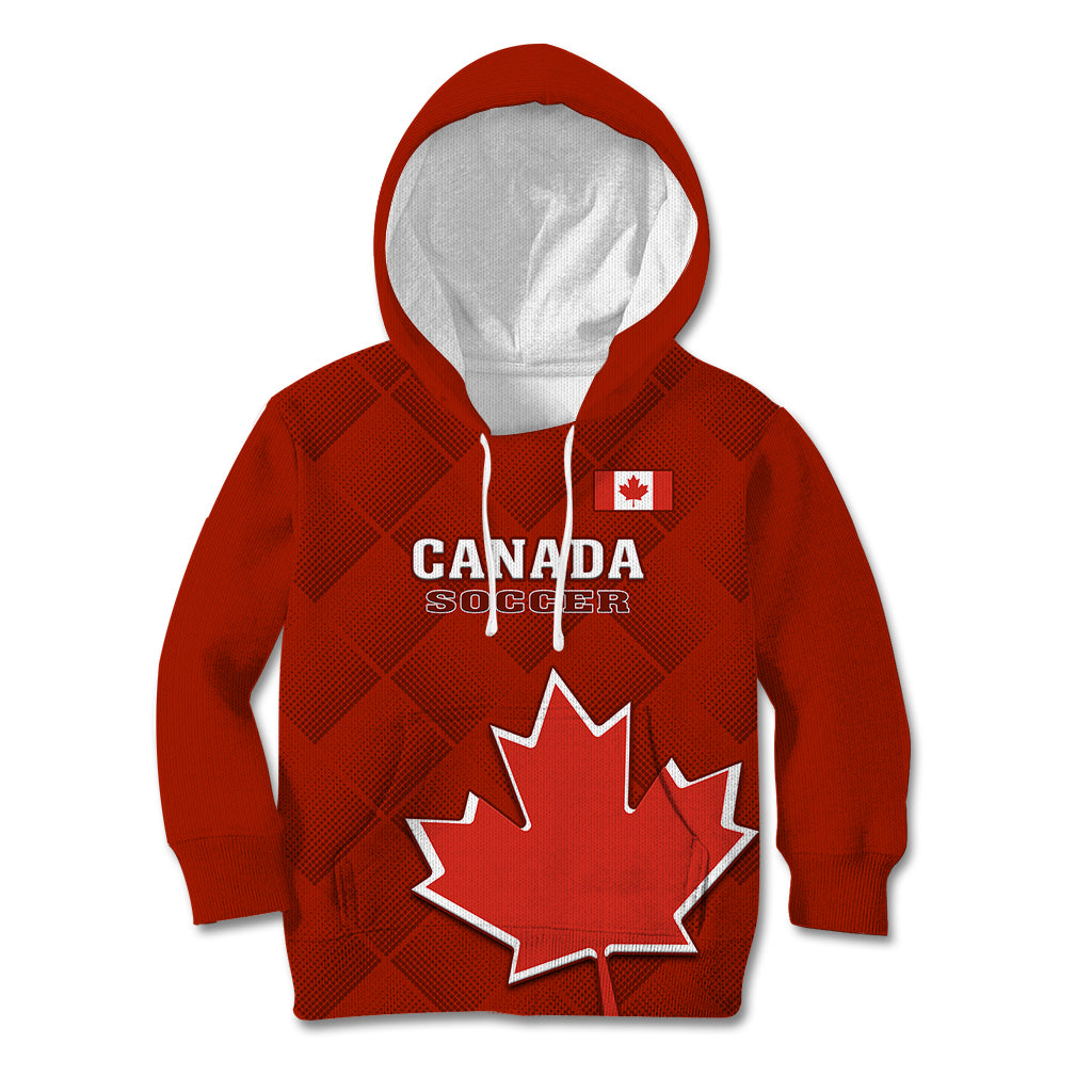 Custom Canada Soccer Kid Hoodie Go Canucks Maple Leaf 2023 World Cup - Wonder Print Shop