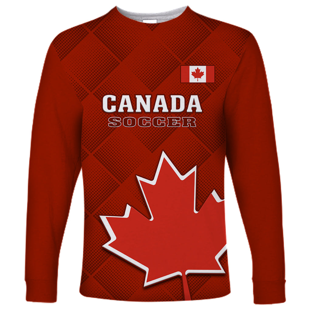 Custom Canada Soccer Long Sleeve Shirt Go Canucks Maple Leaf 2023 World Cup - Wonder Print Shop