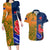 France And Australia Rugby Couples Matching Long Sleeve Bodycon Dress and Hawaiian Shirt 2023 World Cup Le Bleus Wallabies Together - Wonder Print Shop