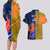 France And Australia Rugby Couples Matching Long Sleeve Bodycon Dress and Hawaiian Shirt 2023 World Cup Le Bleus Wallabies Together - Wonder Print Shop