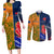 France And Australia Rugby Couples Matching Long Sleeve Bodycon Dress and Long Sleeve Button Shirts 2023 World Cup Le Bleus Wallabies Together - Wonder Print Shop