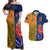 France And Australia Rugby Couples Matching Off Shoulder Maxi Dress and Hawaiian Shirt 2023 World Cup Le Bleus Wallabies Together - Wonder Print Shop