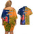 France And Australia Rugby Couples Matching Off Shoulder Short Dress and Hawaiian Shirt 2023 World Cup Le Bleus Wallabies Together - Wonder Print Shop