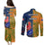 France And Australia Rugby Couples Matching Puletasi Dress and Long Sleeve Button Shirts 2023 World Cup Le Bleus Wallabies Together - Wonder Print Shop