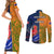 France And Australia Rugby Couples Matching Short Sleeve Bodycon Dress and Long Sleeve Button Shirts 2023 World Cup Le Bleus Wallabies Together - Wonder Print Shop