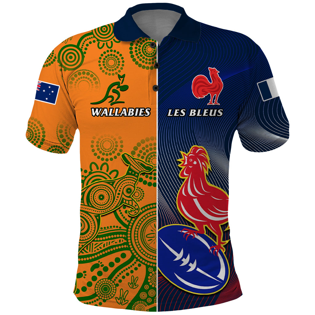 France And Australia Rugby Polo Shirt 2023 World Cup Le Bleus Wallabies Together - Wonder Print Shop