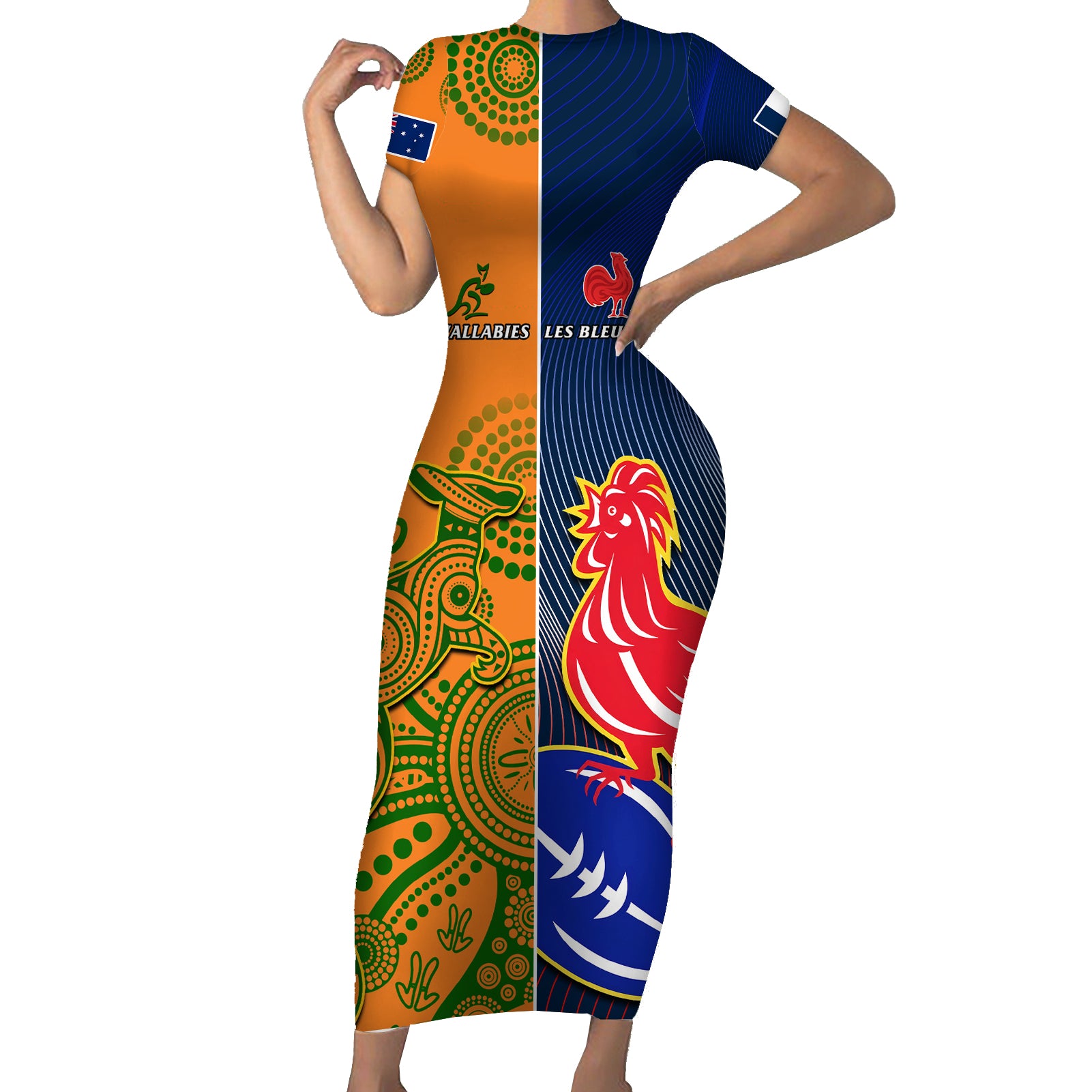 france-and-australia-rugby-short-sleeve-bodycon-dress-2023-world-cup-le-bleus-wallabies-together