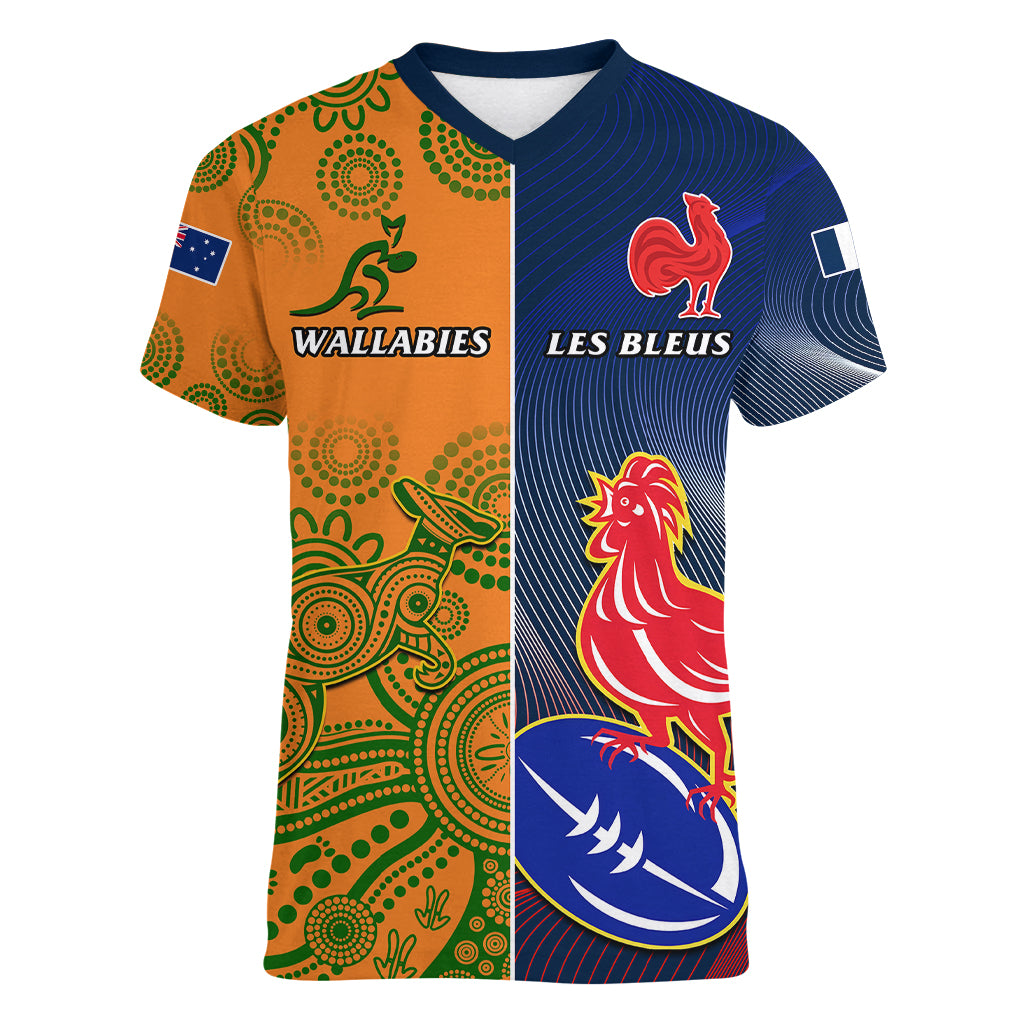 france-and-australia-rugby-women-v-neck-t-shirt-2023-world-cup-le-bleus-wallabies-together