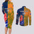 Custom France And Australia Rugby Couples Matching Long Sleeve Bodycon Dress and Long Sleeve Button Shirts 2023 World Cup Le Bleus Wallabies Together - Wonder Print Shop