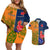 Custom France And Australia Rugby Couples Matching Off Shoulder Short Dress and Hawaiian Shirt 2023 World Cup Le Bleus Wallabies Together - Wonder Print Shop