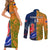 Custom France And Australia Rugby Couples Matching Short Sleeve Bodycon Dress and Long Sleeve Button Shirts 2023 World Cup Le Bleus Wallabies Together - Wonder Print Shop