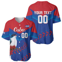 Red/blue baseball jersey set: front Cuba design and back YOUR TEXT 00