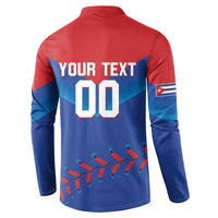 Red and blue button-front sweatshirt back with YOUR TEXT and number 00 graphic