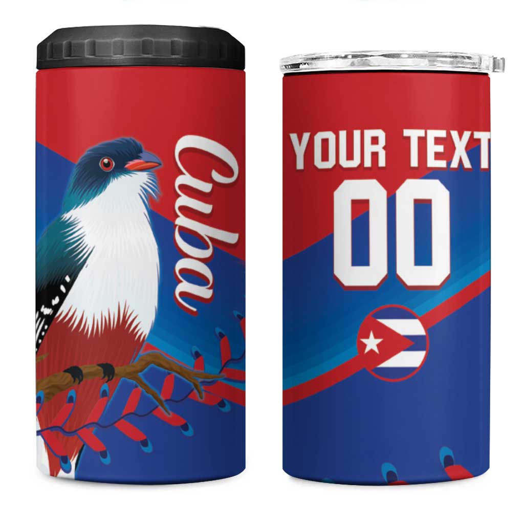 Custom Baseball Cuba 2024 4 in 1 Can Cooler Tumbler Cuban Trogon - Dynamic Style - Wonder Print Shop