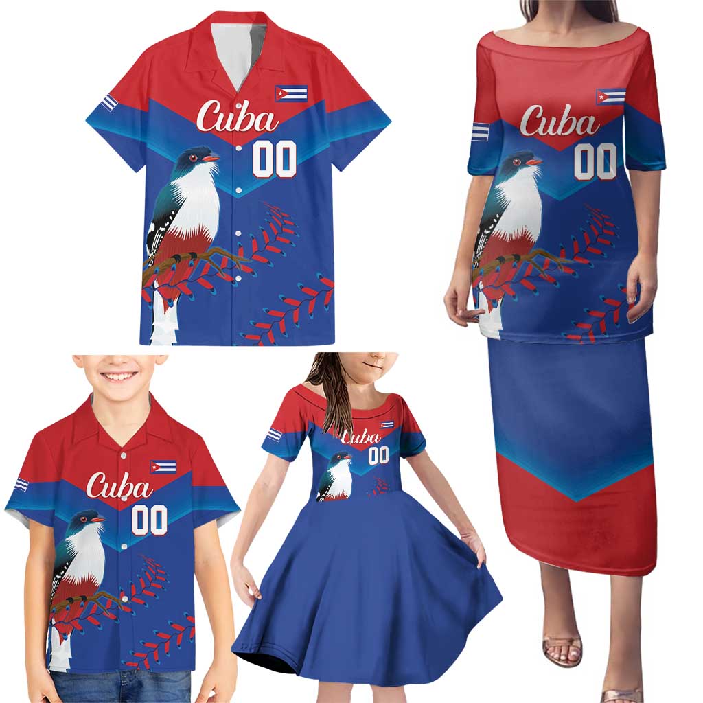 Custom Baseball Cuba 2024 Family Matching Puletasi and Hawaiian Shirt Cuban Trogon - Dynamic Style - Wonder Print Shop