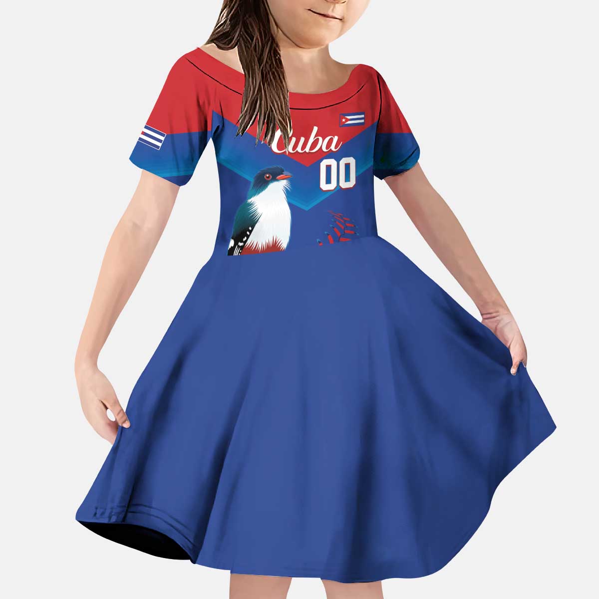 Custom Baseball Cuba 2024 Kid Short Sleeve Dress Cuban Trogon - Dynamic Style - Wonder Print Shop