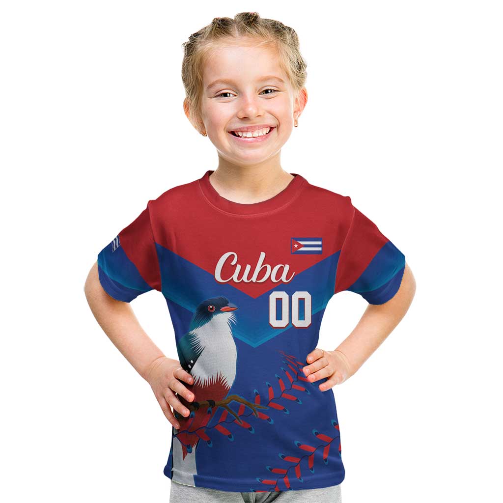 Custom Baseball Cuba 2024 Kid T Shirt Cuban Trogon - Dynamic Style - Wonder Print Shop