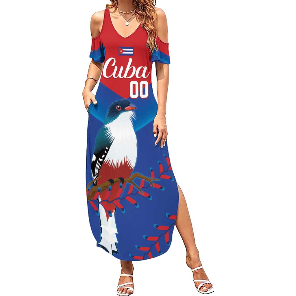 Custom Baseball Cuba 2024 Summer Maxi Dress Cuban Trogon - Dynamic Style - Wonder Print Shop