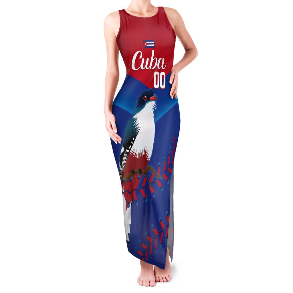 Custom Baseball Cuba 2024 Tank Maxi Dress Cuban Trogon - Dynamic Style - Wonder Print Shop