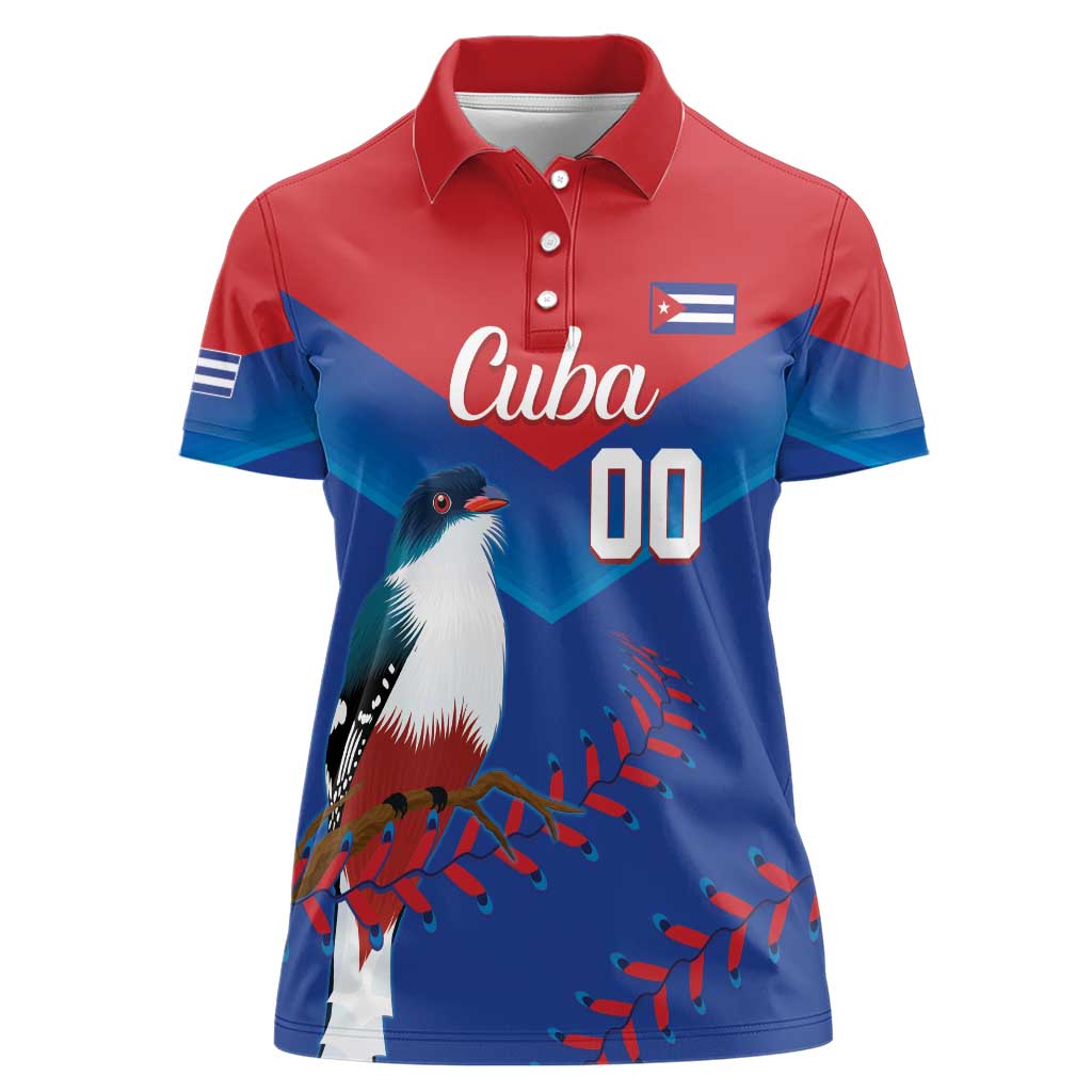 Custom Baseball Cuba 2024 Women Polo Shirt Cuban Trogon - Dynamic Style - Wonder Print Shop